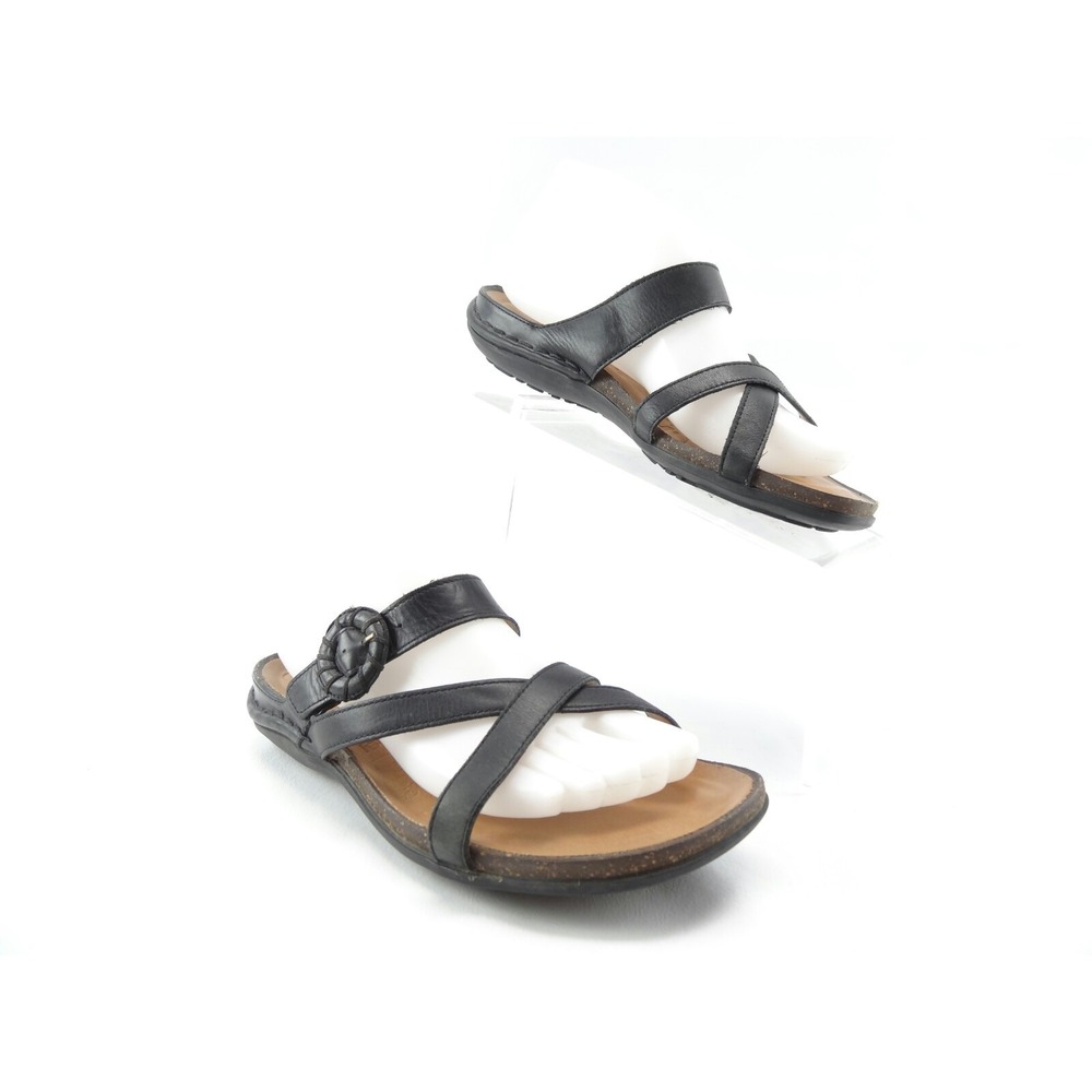 Rockport‎ Black Leather Slides Slip on Comfort Sandals Size 6.5 US V77612